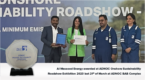 Al Masaood Energy awarded at ADNOC BAB Sustainability Roadshow